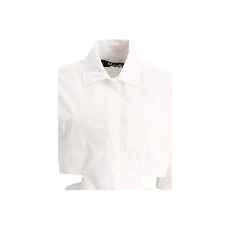 Jacquemus Bari Cropped Shirt 'White'-2