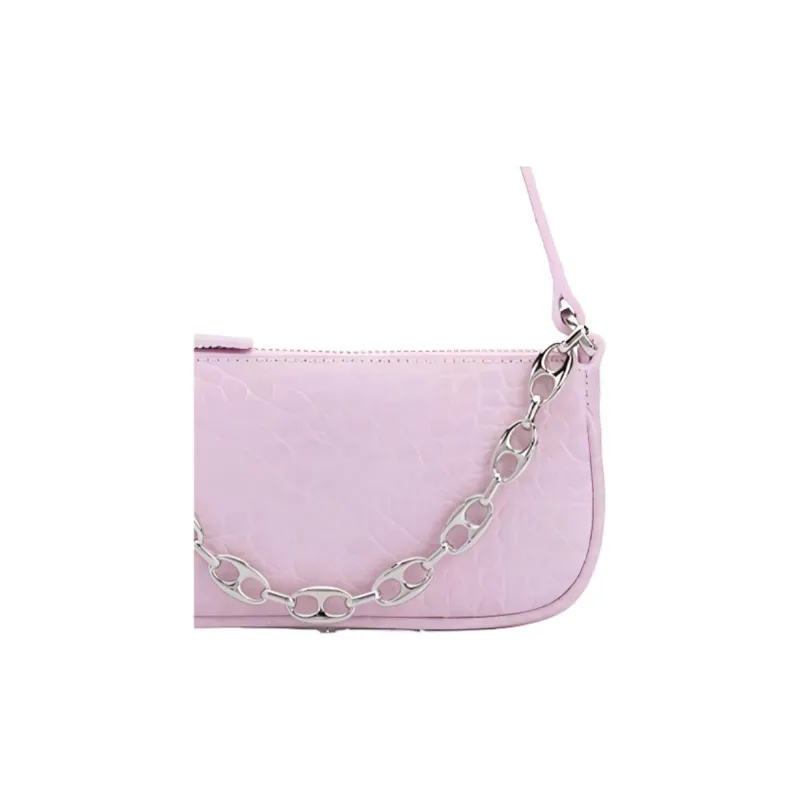 By Far Rachel Cotton With Leather Handbag Women's Pink-3