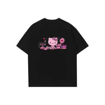 Sanrio x HelloKitty Hello Kitty 2025 Summer T Shirt Unisex Black, White