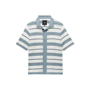 Vans Shirts Men Blue With White Lettering