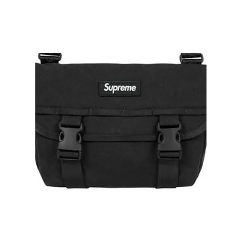 Supreme Canvas Shoulder Bag, Crossbody Bag Mini Unisex Black-3