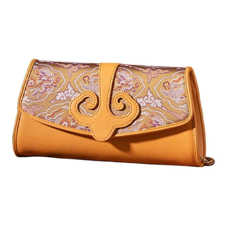 Shanghai Story Clutch Mulberry Silk Women's Sun Orange-2