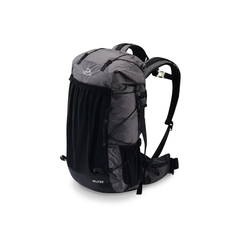 PELLIOT 60L Mountaineering Outdoor Bag Nylon Stone Gray/Deep Sea Blue Unisex-1