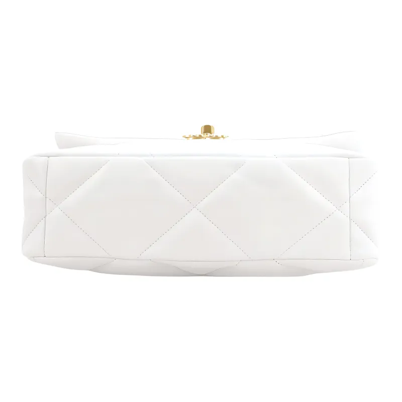CHANEL 19Bag Goatskin Portable Crossbody Bag, Shoulder Bag Women's White-3