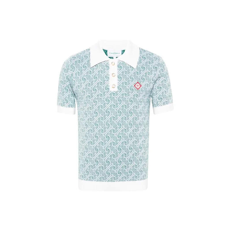 CASABLANCA Polo Shirt Men's Light Blue-0