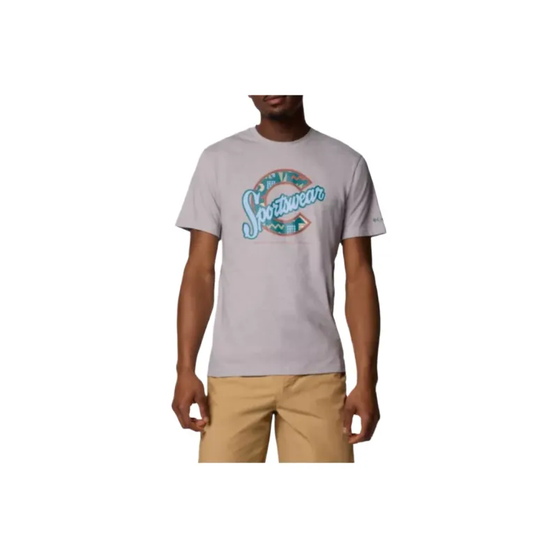 Columbia T Shirts Men Gray Purple-0