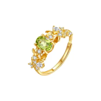 JINLIUFUJIXIANG Natural Peridots Rings Unisex