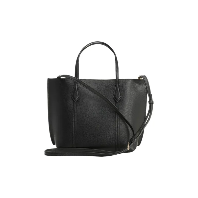 TORY BURCH Perry Leather Tote Bag, Shopping Bag, Handbag Trumpets Women's Black-2