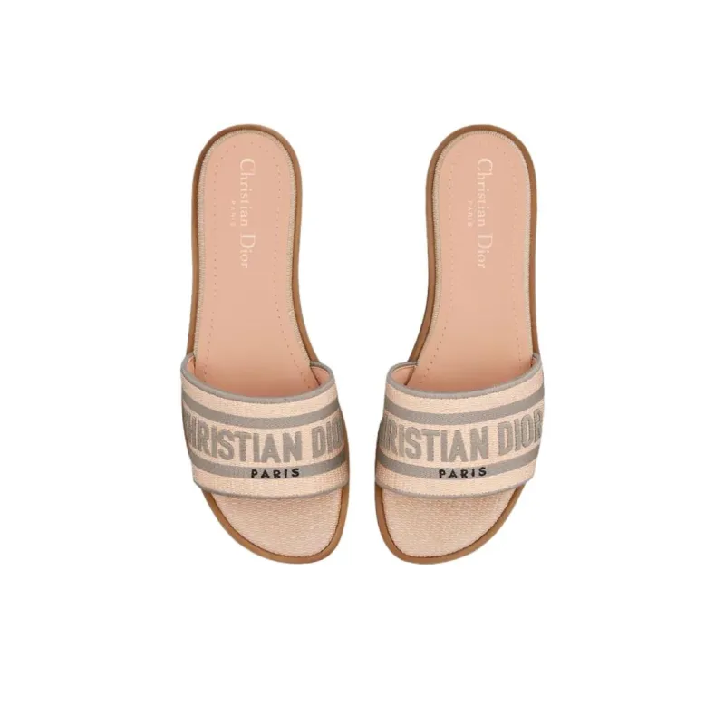 DIOR Dioriviera Slide Slippers Women's Beige-3