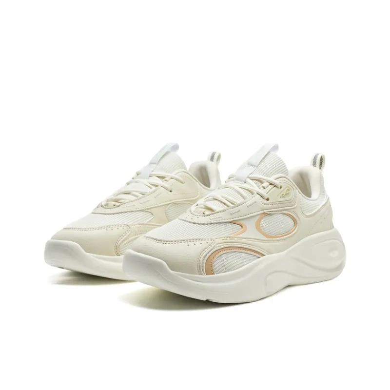 XTEP Star Meteorite Lite Wear resistant And Lightweight Low Top Casual Shoes Women's Tea White With Off White Gray-2
