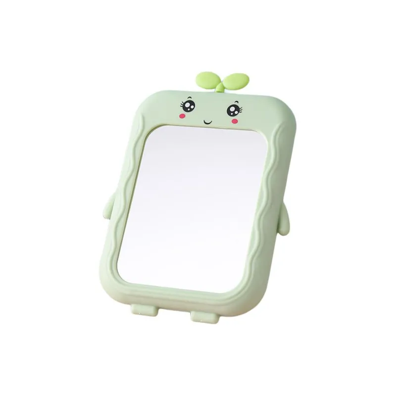 XIAOLITONGXUE Cute Grass Doll HD Makeup Mirror Portable Desktop Bedroom Home Mirror-0