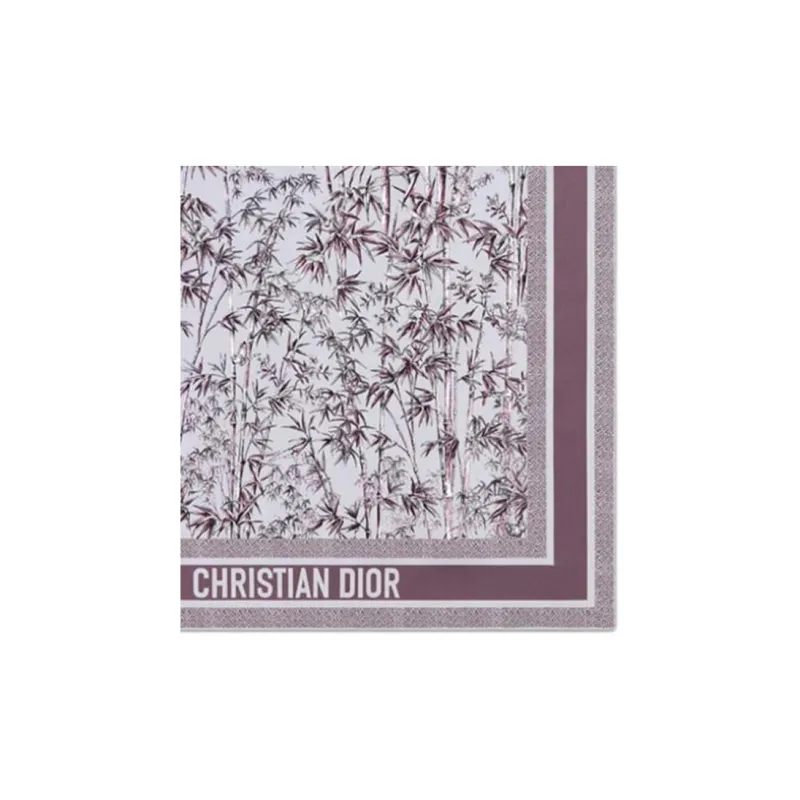 DIOR Silk Twill Silk Scarves Women's Brown-2