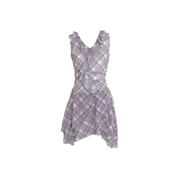 MA JOURNEE Slip Dresses Women's Purple Plaid-0