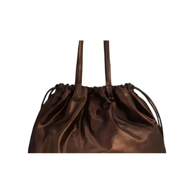 By Far Cow Leather Tote Bag Shopping Bag Shoulder Bags Women's Umber-2