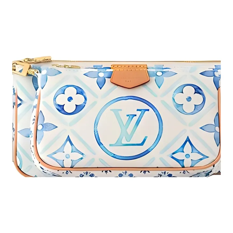LOUIS VUITTON Multi Pochette Monogram Tiles Coated Canvas Shoulder Bag Crossbody Bag Women's Multicolor-3