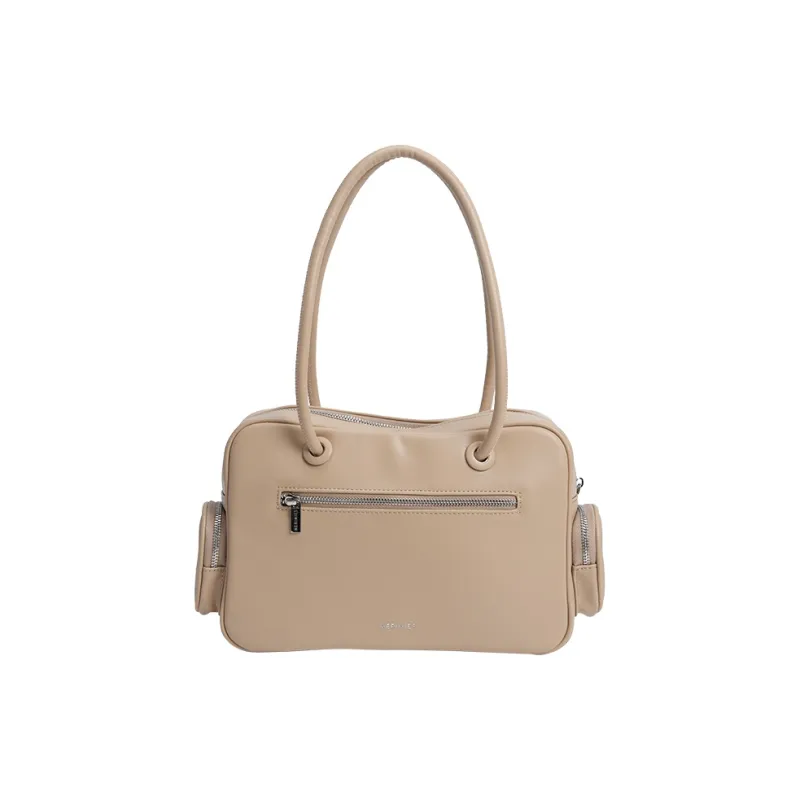 MERIMIES PU Bowling Bag, Shoulder Bag, Handbag Tubas Women's Milk Tea Brown-2