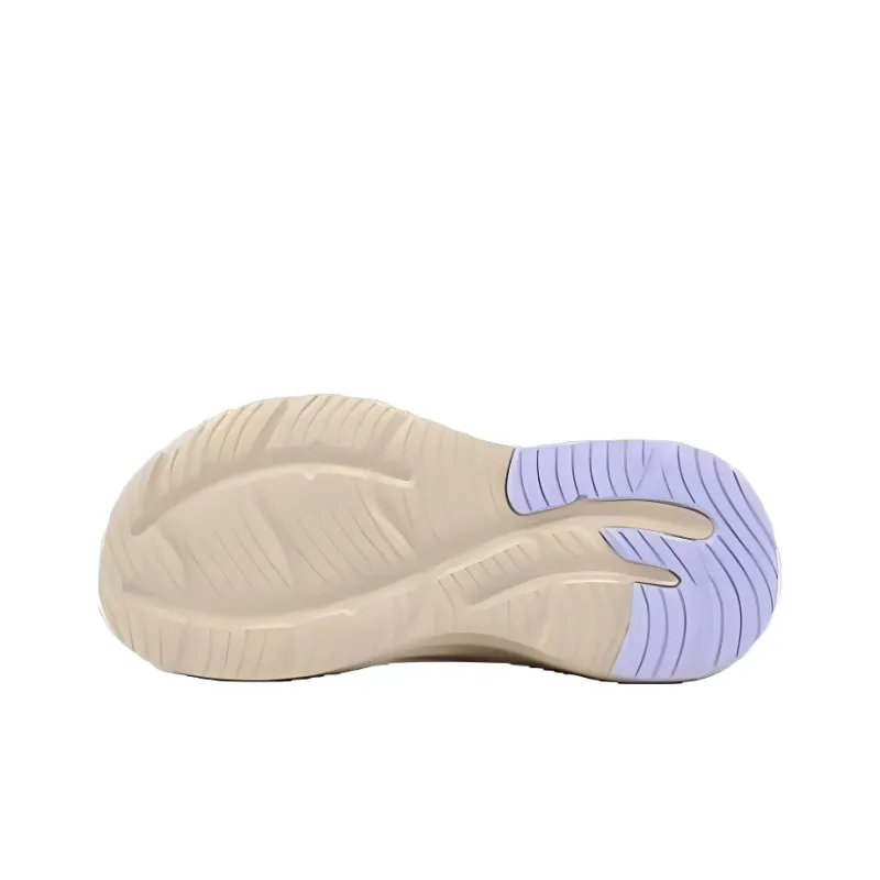 361° Cushioning Slip Resistant Low Top Casual Running Shoes Women's White Beige Purple-3