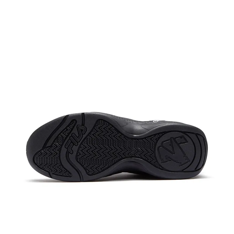 FILA FUSION Anti-Slip Wear-Resistant Low-Top Vintage Basketball Shoes Men's Black Silver-5