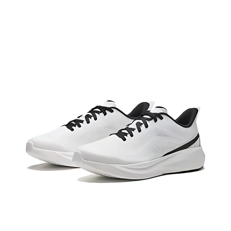 Anta Hydrogen Run Anti Slip Wear Resistant Low Top Casual Sprint Running Shoes Men's White Black-1