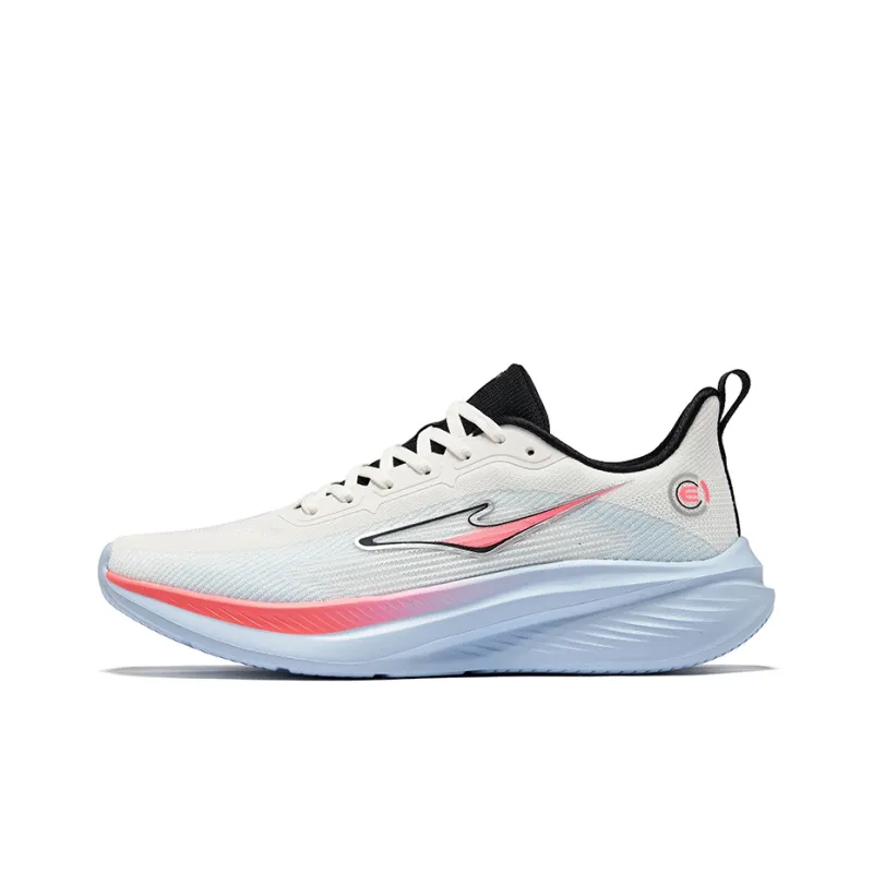Erke Lightweight Cushioning Rebound Low-Top Running Shoes Men's Microcrystal White & Misty Blue-6