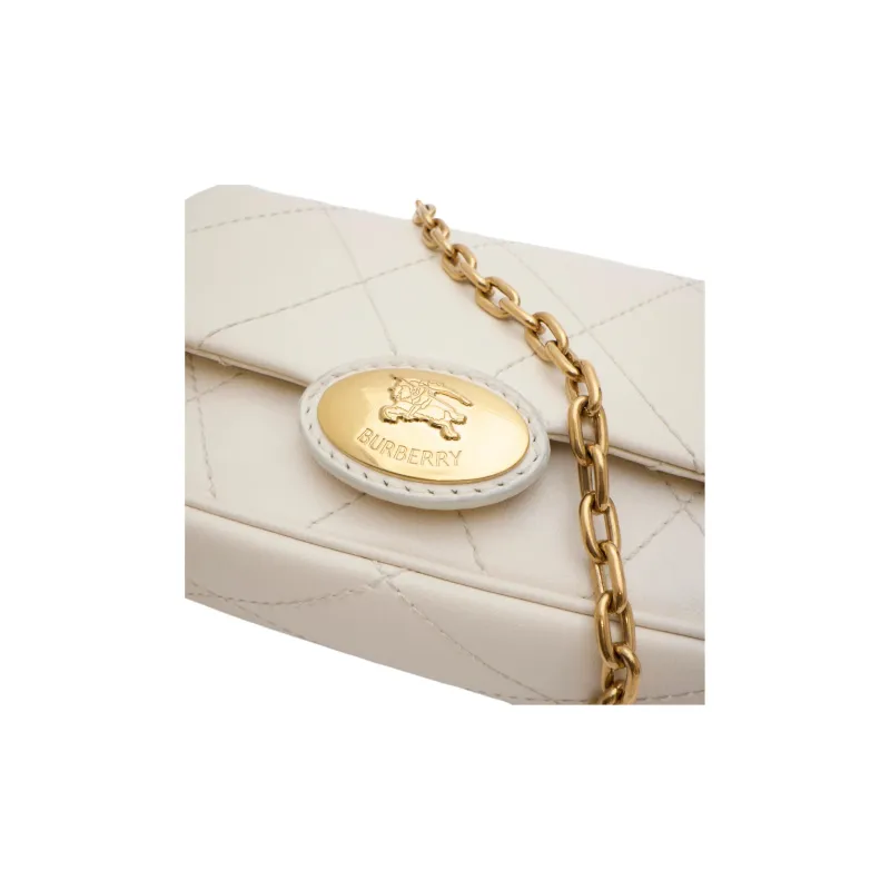 Burberry Calfskin Shoulder Bag, Crossbody Bag Mini Women's White-3
