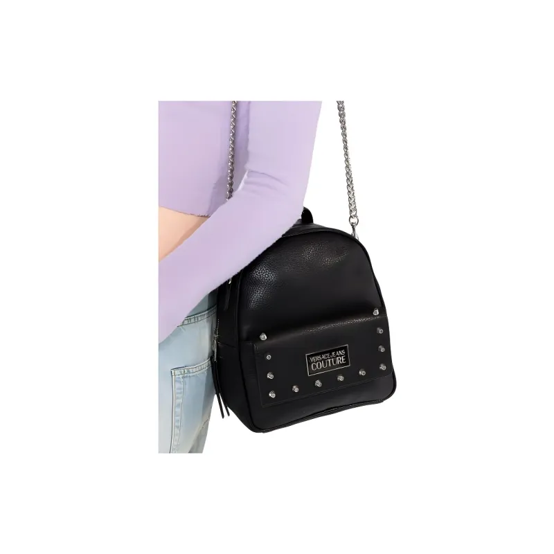 VERSACE JEANS COUTURE Leather Backpack Women's Black-4