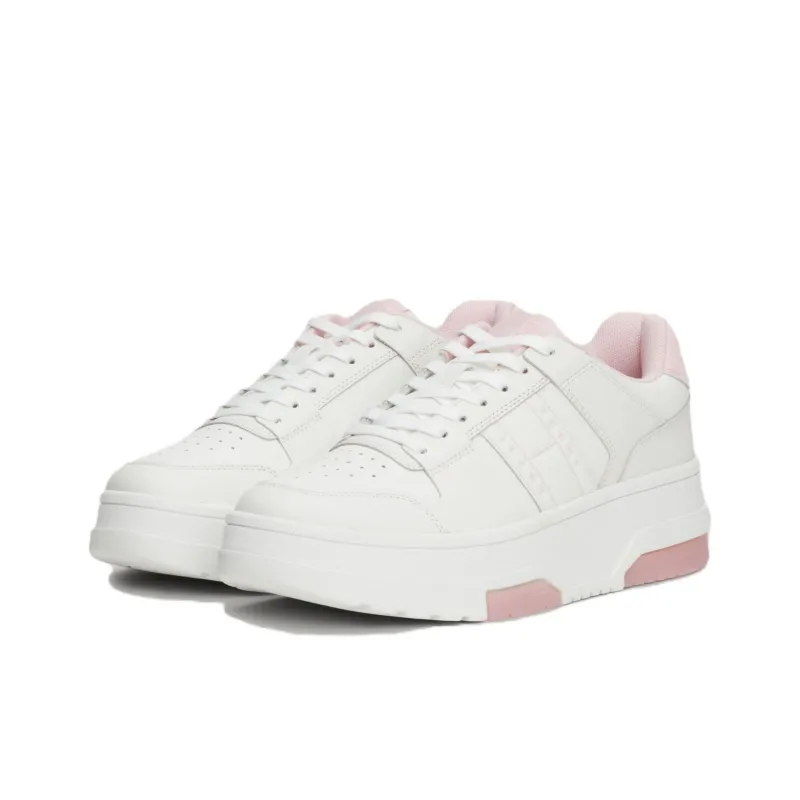 Tommy Hilfiger The Brooklyn Low Top Skateboard Shoes Women's White Pink-2