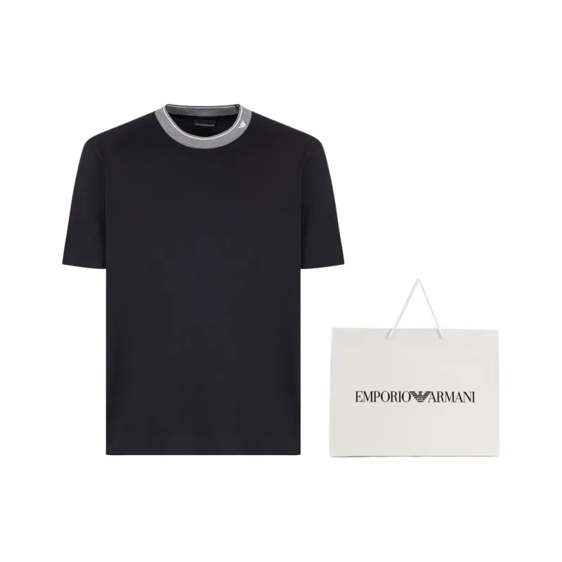 EMPORIO ARMANI Asv Jersey T shirt With Trimmed Crew Neck-3