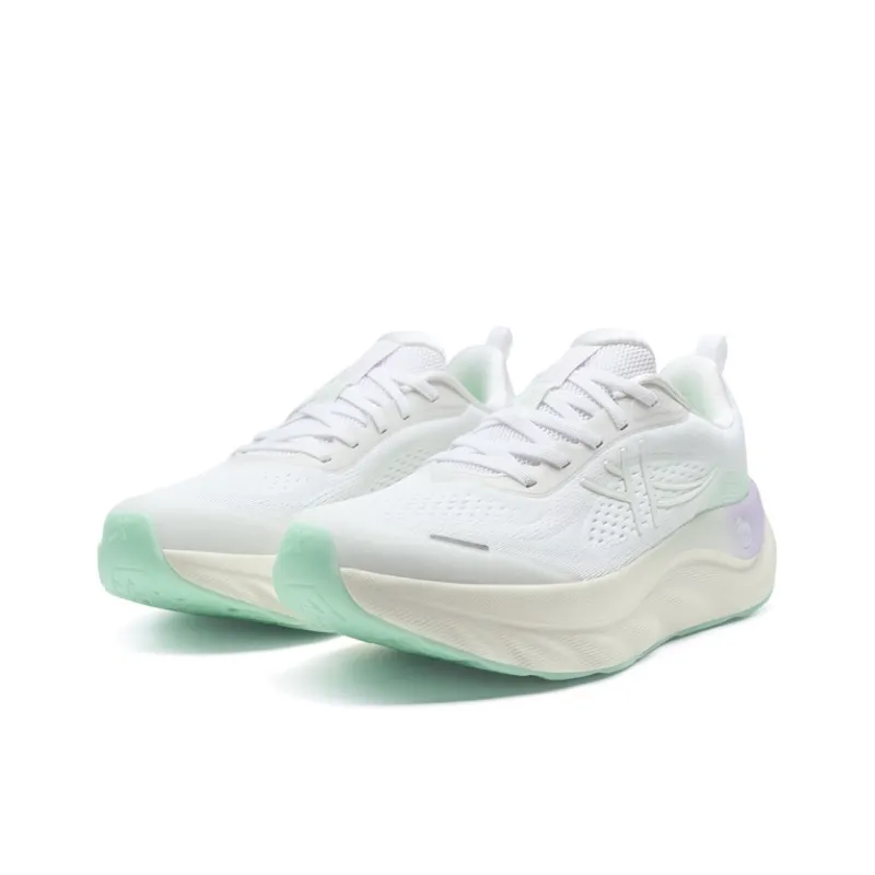 XTEP Cloud Wing 3 Coverage Slip Resistant Low Top Casual Sprint Long Distance Running Shoes Women's White Green-2