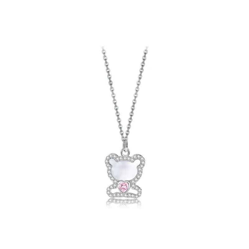 Teddy Bear Collection S925 Silver Necklaces Women's-0