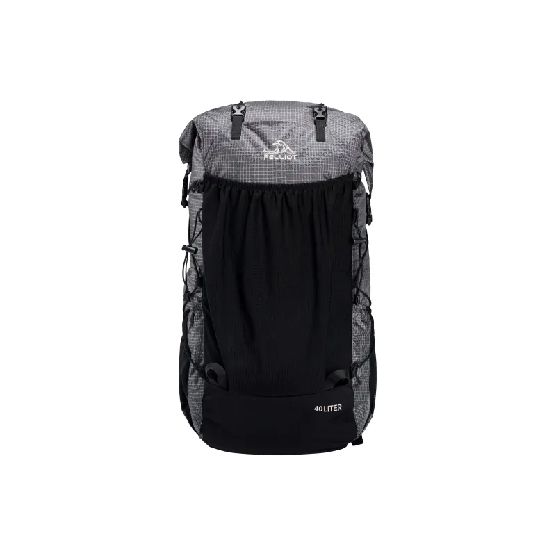 PELLIOT 60L Mountaineering Outdoor Bag Nylon Stone Gray/Deep Sea Blue Unisex-0