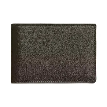 HERMES H Sellier Evercolor Leather Card Holder Men's Green Bronze & Black
