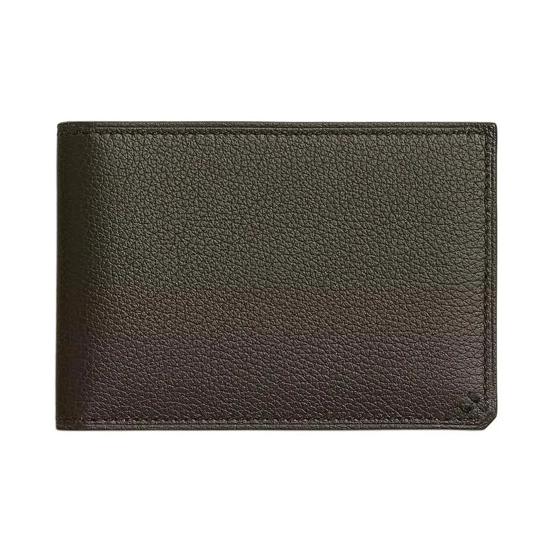 HERMES H Sellier Evercolor Leather Card Holder Men's Green Bronze & Black-0