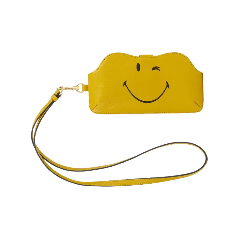 Anya Hindmarch Capra Leather Eyeglass Pouch Women's Yellow-0