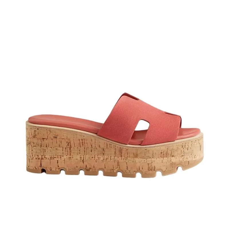 HERMES Eze Abrasion Resistant Slide Slippers 6.5cm Women's Orange-1