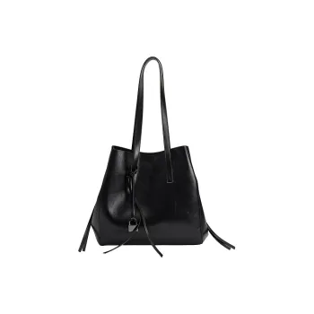 URBAN REVIVO Artificial Leather Tote Bag, Shopping Bag, Shoulder Bag Tubas Women's Black