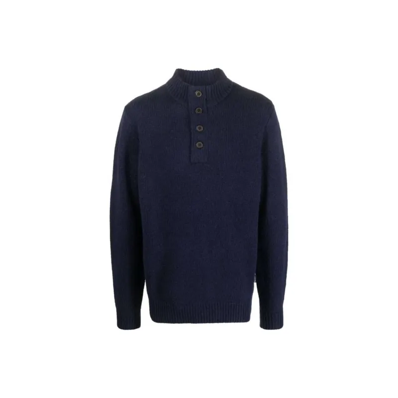 BARBOUR High-neck Buttoned Wool Jumper-0