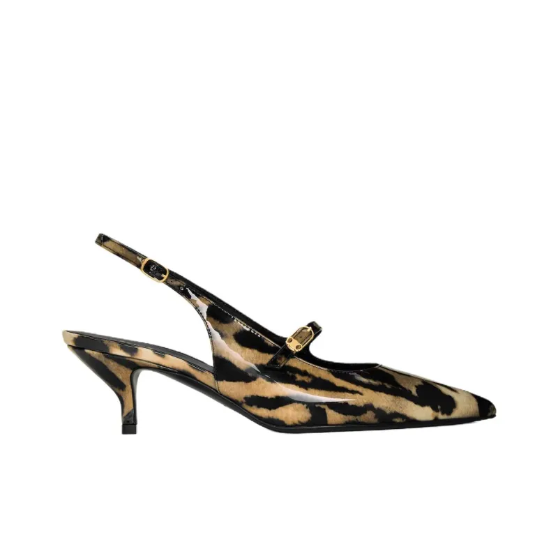CELINE Judy Slim Heel High Heels 5.5cm Women's Brown-1