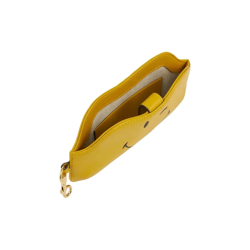 Anya Hindmarch Capra Leather Eyeglass Pouch Women's Yellow-2