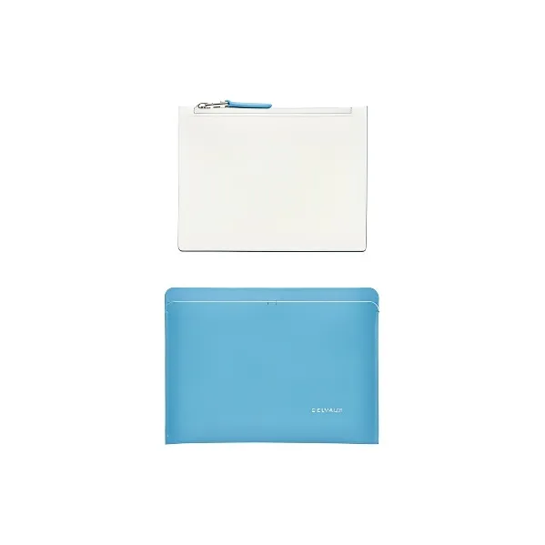 Delvau Magritte Calfskin Combination Card Holder Card Holder Women's Sky Blue/Ivory White-2
