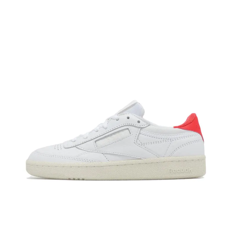 Reebok CLUB C 85 VINTAGE Abrasion Resistant Low Top Skateboard Shoes Women's White Red-0