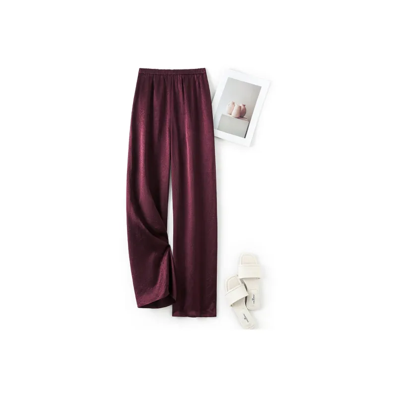 IHIMI Casual Pants Women's Bordeaux Red-1