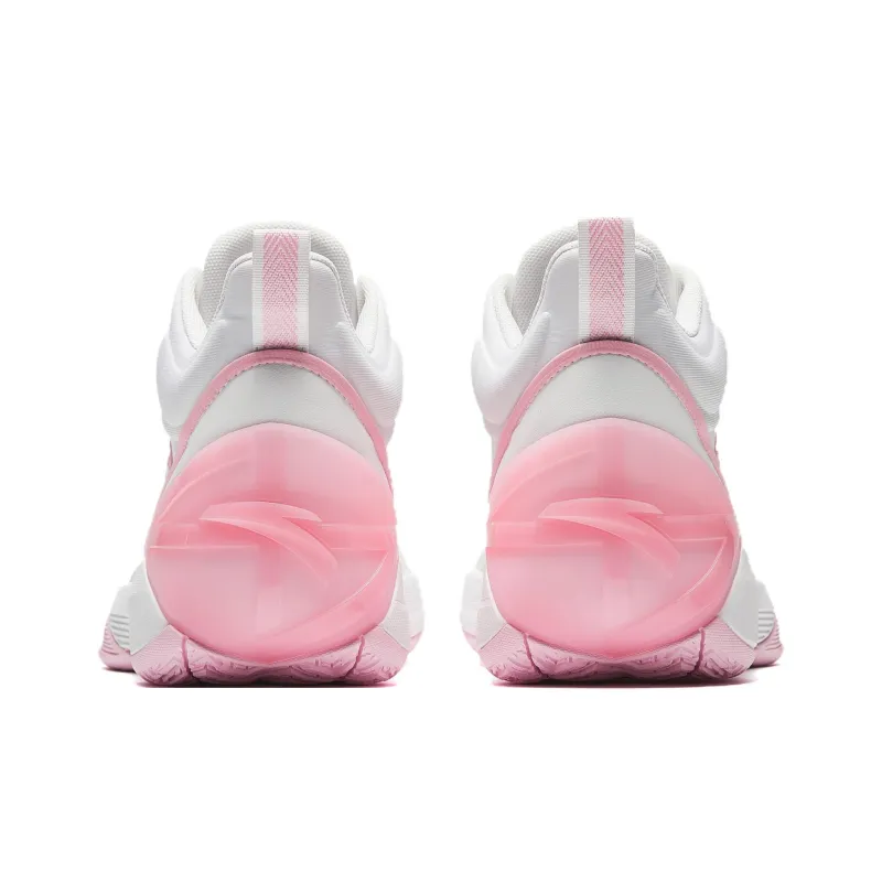 Anta Charging BM Slip Resistant And Abrasion Resistant Grip High Top Basketball Shoes Men's White Pink-6