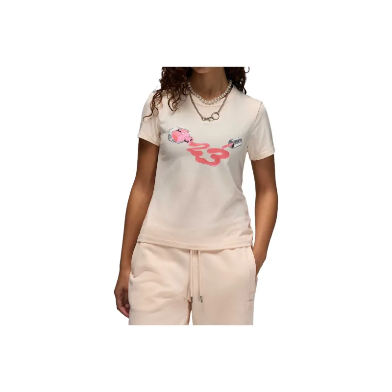 Jordan T Shirts Women's Beige-0