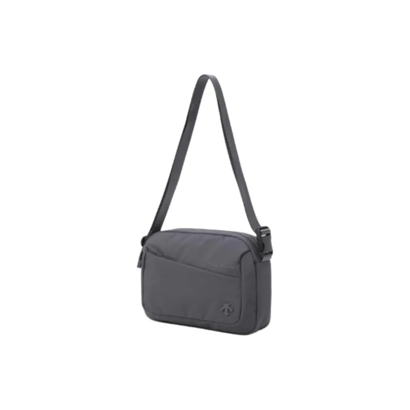 DESCENTE Polyester Shoulder Bag, Crossbody Bag Medium Size Unisex Charcoal Gray-1