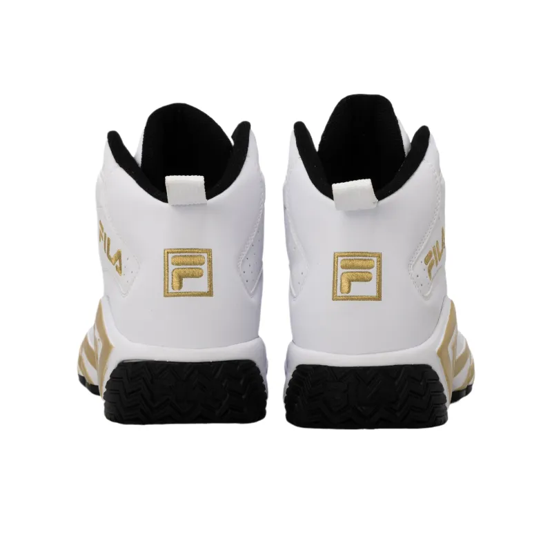 FILA MB High Top Basketball Shoes Unisex White Gold-4