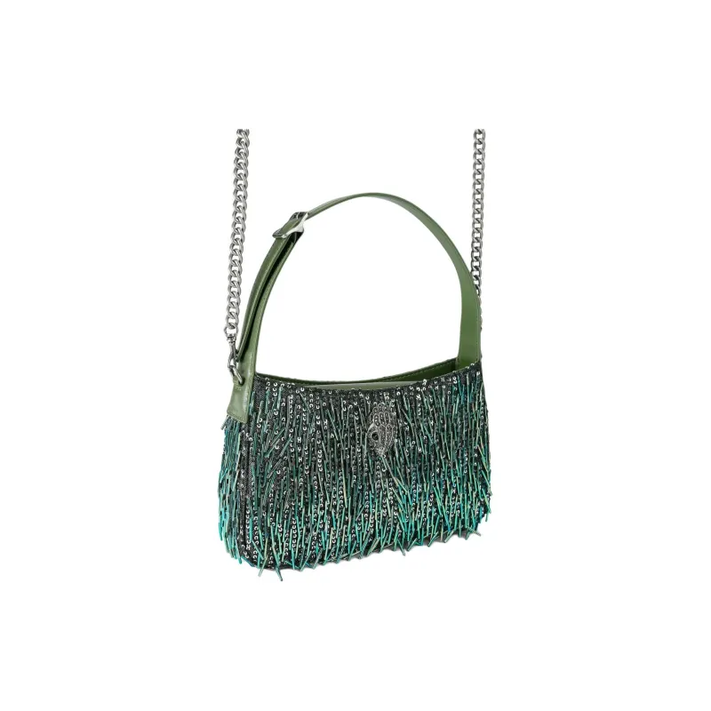 Kurt Geiger London Bond Calfskin Crossbody One Shoulder Handbag Women's Green-2