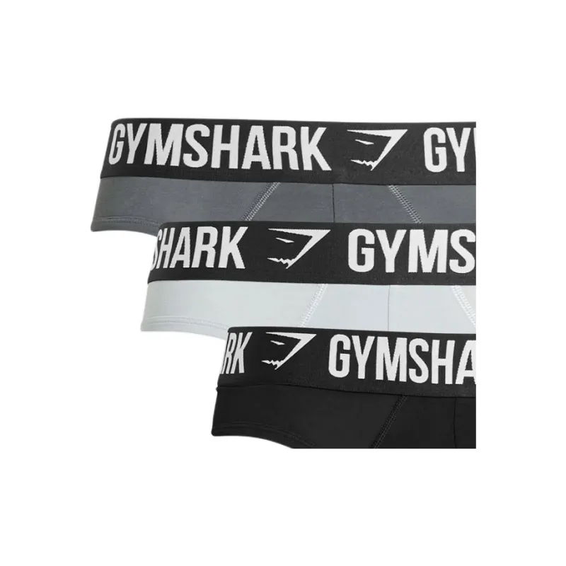 GYMSHARK BRIEF 3PK Underpants Men's 3 Pack Black+Dark Gray+Light Gray-1