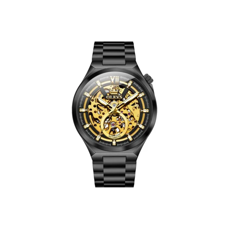 OLEVS Play The Cool Series Mechanical Movement Stainless Steel Watchband Watch Men's Watches White Dial-15