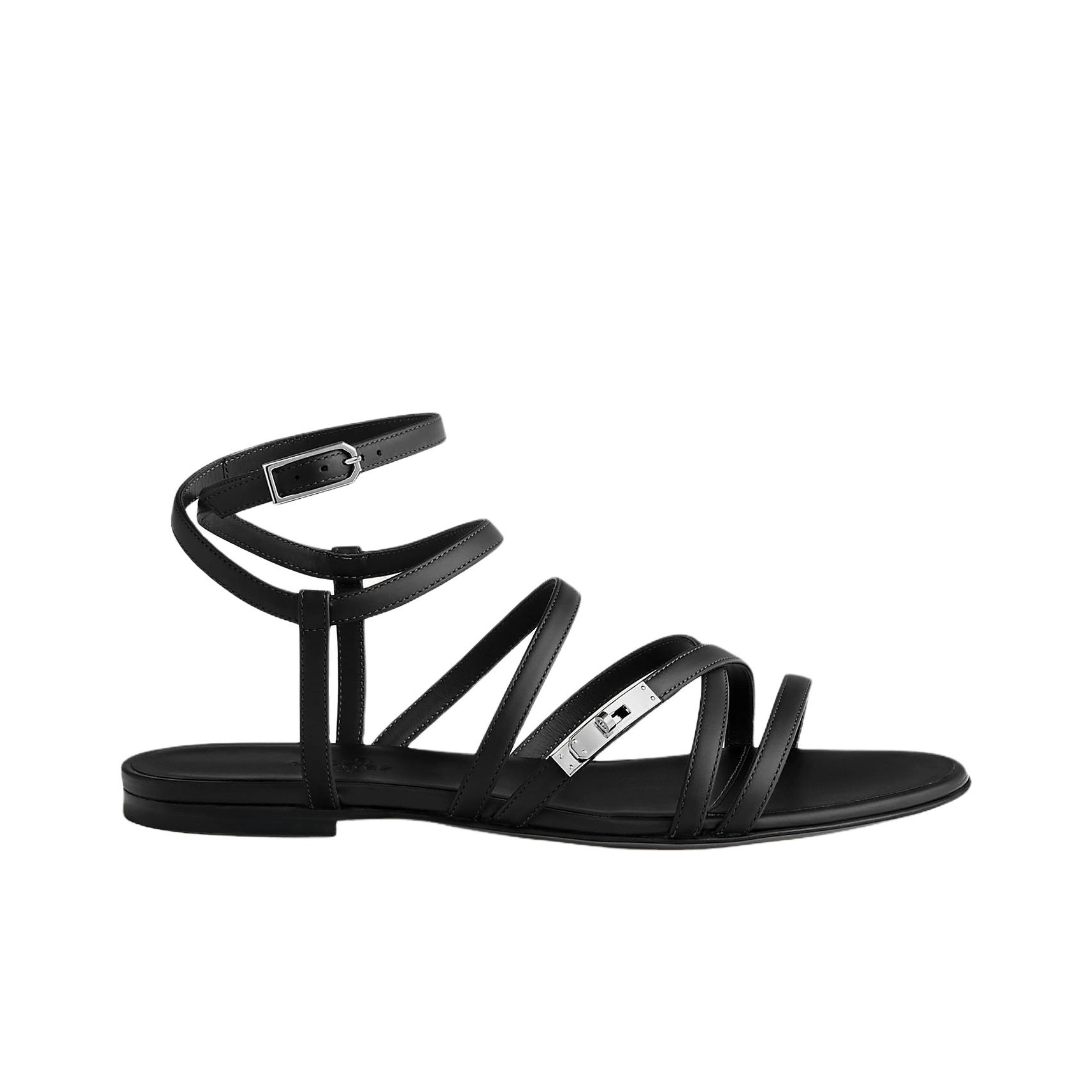 HERMES Lullaby One Strap Sandals Women's Black - POIZON
